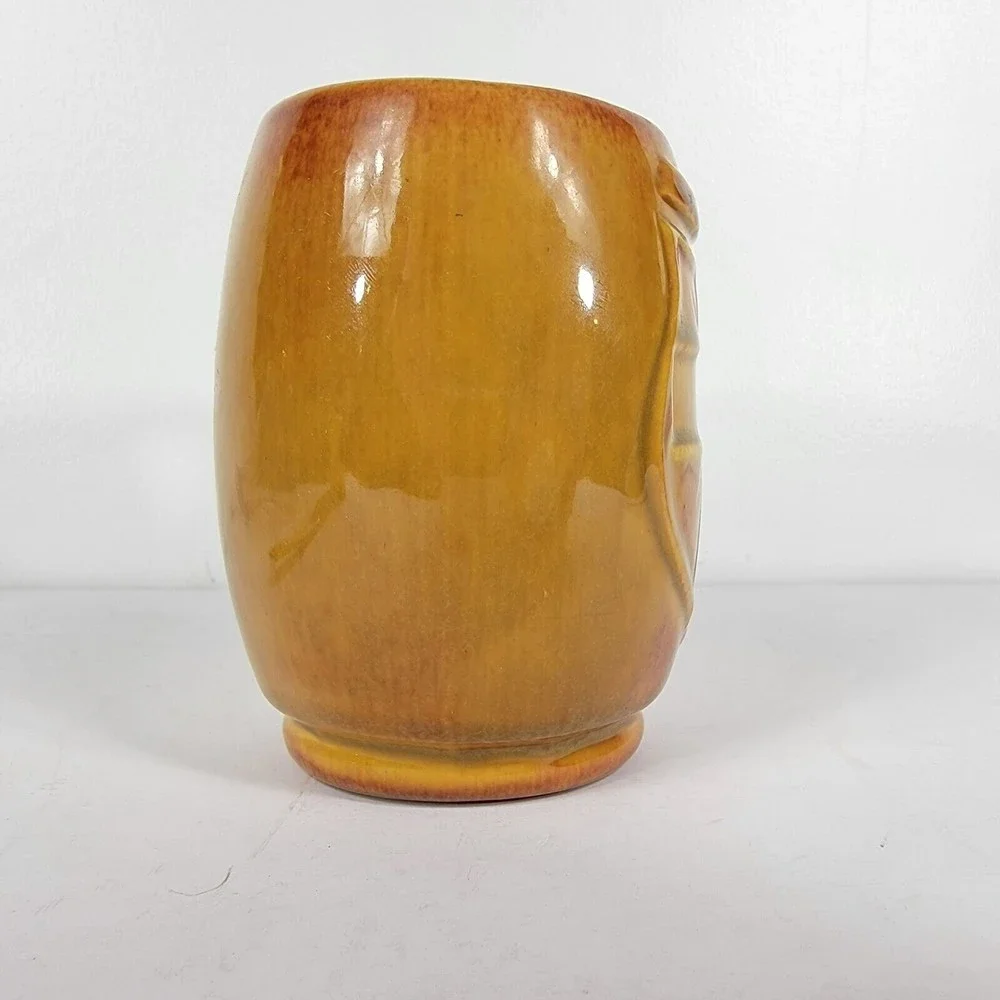 Haeger Pottery Norcross Shield Cross‎ Yellow Gold Mug Cup Coffee Tea